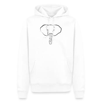 Elefantenkopf Elefant one-line drawing - Männer Premium Bio Hoodie - Weiß - Vorne - Nico (187cm)
