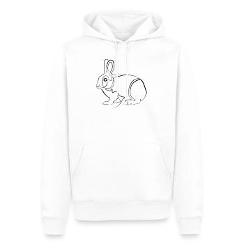 Kaninchen Hase - one-line drawing - Männer Premium Bio Hoodie - Weiß - Vorne - Nico (187cm)
