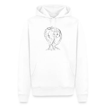Kiwi Bird Australie - one line drawing - Sweat à capuche Premium bio Homme - blanc - Devant - Nico (187cm)