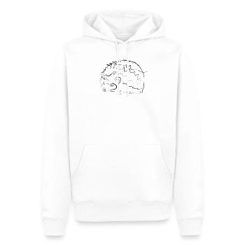 Igel Herbst - one line drawing - Männer Premium Bio Hoodie - Weiß - Vorne - Nico (187cm)