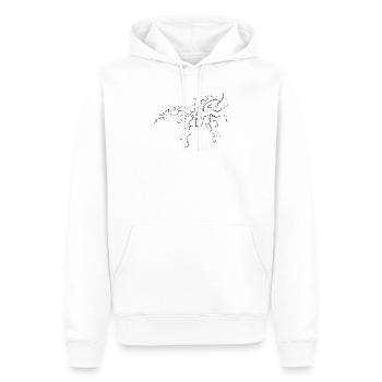 Araignées motif animal - one line drawing - Sweat à capuche Premium bio Homme - blanc - Devant - Nico (187cm)