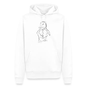 Baby Ente Tiermotiv - one line drawing - Männer Premium Bio Hoodie - Weiß - Vorne - Nico (187cm)