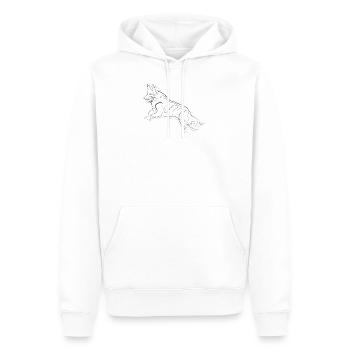 Schäferhund - one line drawing - Männer Premium Bio Hoodie - Weiß - Vorne - Nico (187cm)