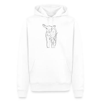 Lamm Hirte - one line drawing - Männer Premium Bio Hoodie - Weiß - Vorne - Nico (187cm)