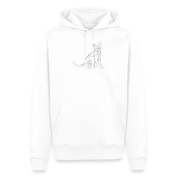 Cat - one line drawing - Men’s Premium Organic Hoodie - white - Front - Nico (187cm)
