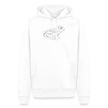 Grenouille Amphibie - one line drawing - Sweat à capuche Premium bio Homme - blanc - Devant - Nico (187cm)