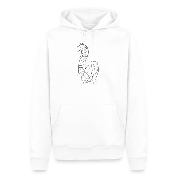 Lemur Madagascar - one line drawing - Sweat à capuche Premium bio Homme - blanc - Devant - Nico (187cm)