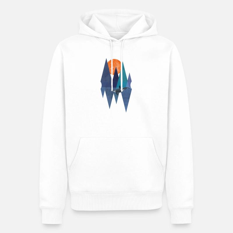 Conception d'épaulard orque polygone - Sweat à capuche Premium bio Homme - blanc