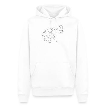 Mammut Elephant - one line drawing - Sweat à capuche Premium bio Homme - blanc - Devant - Nico (187cm)