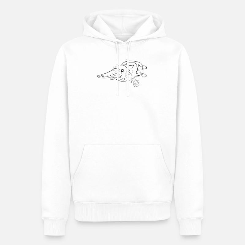 Schnabeltier Australien - one line drawing - Männer Premium Bio Hoodie - Weiß