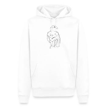 Adler - one line drawing - Männer Premium Bio Hoodie - Weiß - Vorne - Nico (187cm)