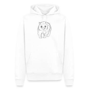 Wombat - one line drawing - Sweat à capuche Premium bio Homme - blanc - Devant - Nico (187cm)
