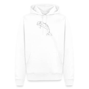 Delfin - one line drawing - Men’s Premium Organic Hoodie - white - Front - Nico (187cm)