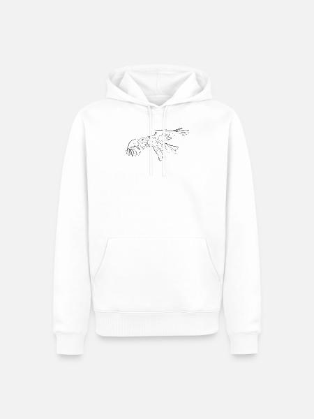 Adler Vogel - one line drawing - Men’s Premium Organic Hoodie - white