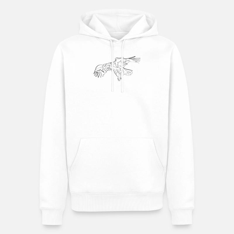 Adler Vogel - one line drawing - Männer Premium Bio Hoodie - Weiß