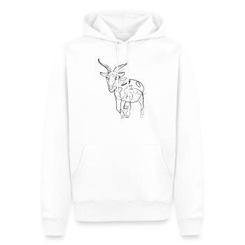 Goat Capricorn Shepherd - one line drawing - Men’s Premium Organic Hoodie - white - Front - Nico (187cm)