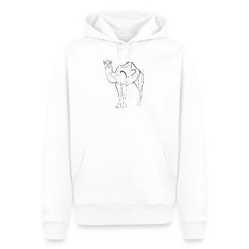 Kamel Dromedar - one line drawing - Männer Premium Bio Hoodie - Weiß - Vorne - Nico (187cm)