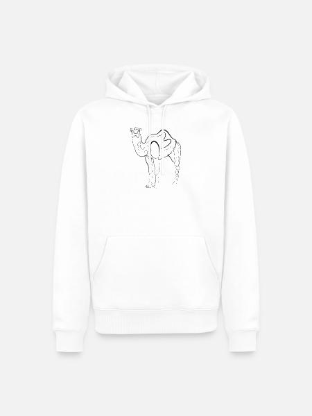 Kamel Dromedar - one line drawing - Männer Premium Bio Hoodie - Weiß