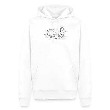 Ballet cygne - one line drawing - Sweat à capuche Premium bio Homme - blanc - Devant - Nico (187cm)