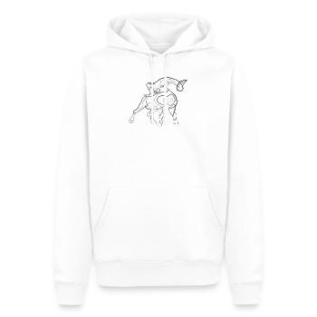 Widder - one line drawing - Männer Premium Bio Hoodie - Weiß - Vorne - Nico (187cm)
