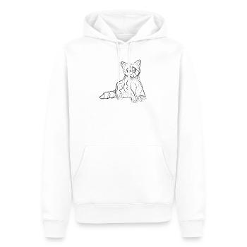 Waschbär - one line drawing - Männer Premium Bio Hoodie - Weiß - Vorne - Nico (187cm)