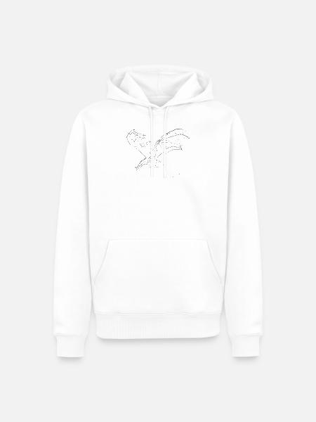 Dragon Fantasy - one line drawing - Men’s Premium Organic Hoodie - white