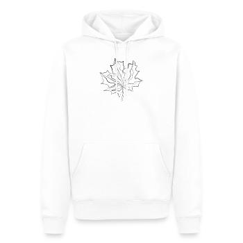 Canada Maple Leaf - one line drawing - Men’s Premium Organic Hoodie - white - Front - Nico (187cm)