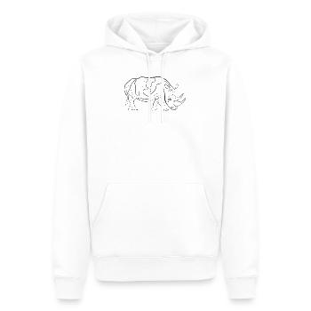 Nashorn - one line drawing - Männer Premium Bio Hoodie - Weiß - Vorne - Nico (187cm)