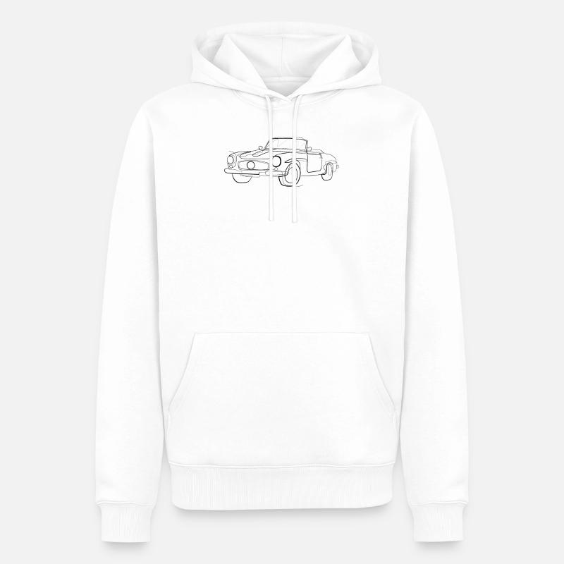 Oldtimer Cabrio - one line drawing - Männer Premium Bio Hoodie - Weiß