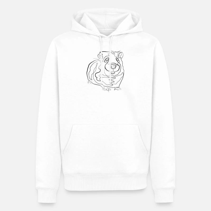 Cobaye - one line drawing - Sweat à capuche Premium bio Homme - blanc