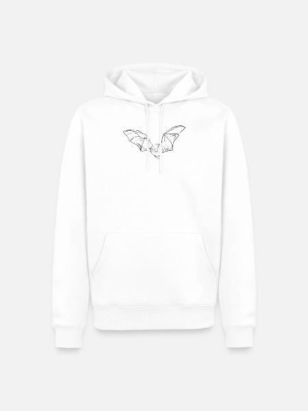 Bat - one line drawing - Men’s Premium Organic Hoodie - white