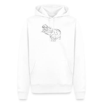 Hippopotames hippopotame - one line drawing - Sweat à capuche Premium bio Homme - blanc - Devant - Nico (187cm)