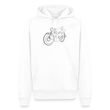Motorrad Chopper Biker - one line drawing - Männer Premium Bio Hoodie - Weiß - Vorne - Nico (187cm)