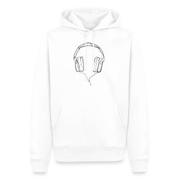 Musik Kopfhörer DJ - one line drawing - Männer Premium Bio Hoodie - Weiß - Vorne - Nico (187cm)