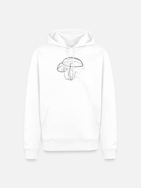 Mushrooms - one line drawing - Men’s Premium Organic Hoodie - white