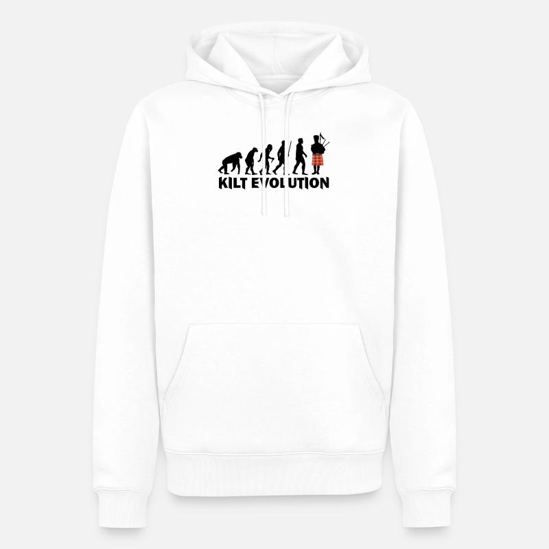 T-shirt drôle de Kilt Evolution Darwin - Sweat à capuche Premium bio Homme - blanc