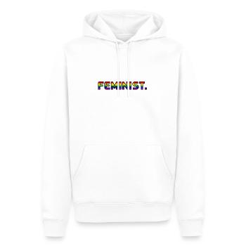 Feminist Pride LGBT Regenbogen Gay Queer - Männer Premium Bio Hoodie - Weiß - Vorne - Nico (187cm)