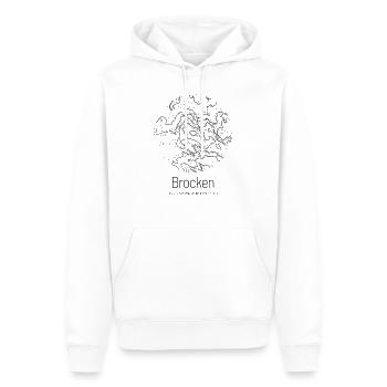 Brocken | Landkarte Topografie Design - Men’s Premium Organic Hoodie - white - Front - Nico (187cm)
