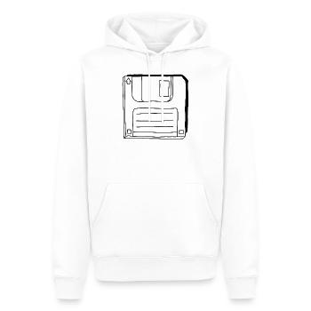 Floppy disk - Men’s Premium Organic Hoodie - white - Front - Nico (187cm)
