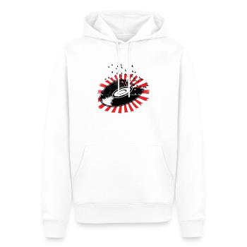 Vinyl ist Freiheit - Musik - Vogel - Retro - Männer Premium Bio Hoodie - Weiß - Vorne - Nico (187cm)