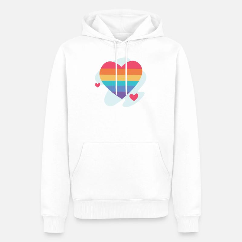 RAINBOW - Männer Premium Bio Hoodie - Weiß