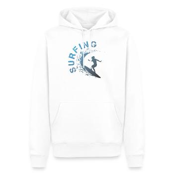 SURFING - Männer Premium Bio Hoodie - Weiß - Vorne - Nico (187cm)