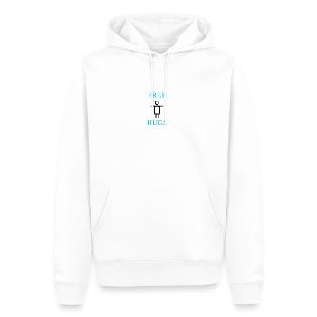 free hug - Männer Premium Bio Hoodie - Weiß - Vorne - Nico (187cm)