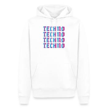 Techno Bunt - Männer Premium Bio Hoodie - Weiß - Vorne - Nico (187cm)