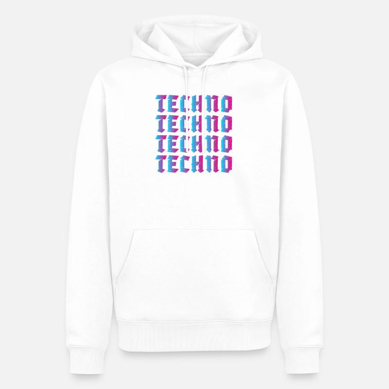 Techno Bunt - Männer Premium Bio Hoodie - Weiß