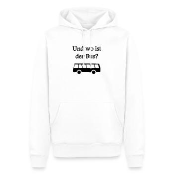 Und wo ist der Bus? - Männer Premium Bio Hoodie - Weiß - Vorne - Nico (187cm)