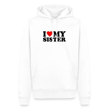 I love my Sister cadeau - Sweat à capuche Premium bio Homme - blanc - Devant - Nico (187cm)