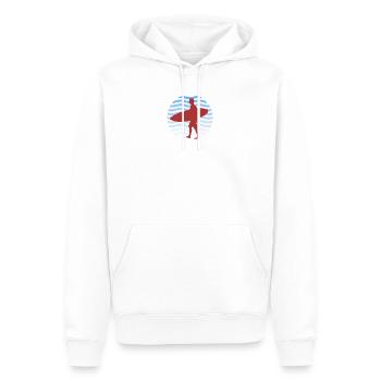 Surfeur - surf - surfeuse - Sweat à capuche Premium bio Homme - blanc - Devant - Nico (187cm)