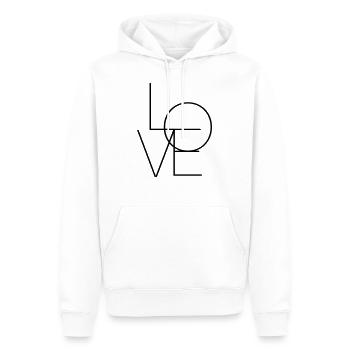 love - Sweat à capuche Premium bio Homme - blanc - Devant - Nico (187cm)