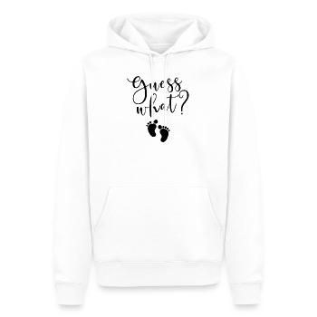 Devinez quel cadeau de grossesse - Sweat à capuche Premium bio Homme - blanc - Devant - Nico (187cm)